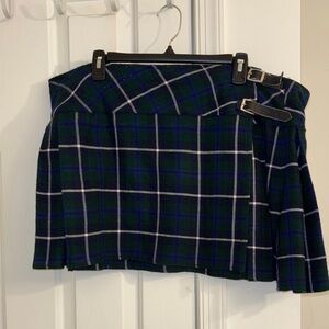 Plaid Women's Skirt in Blue and Green